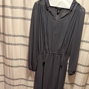 White House Black Market Charcoal Long Sleeve Dress
